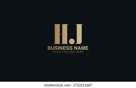 hj   initial based letter typography logo design 