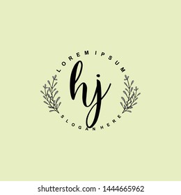 HJ Initial beauty floral logo template