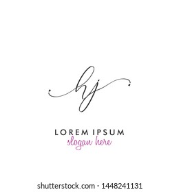 HJ Initial beauty monogram logo vector
