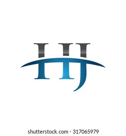 HJ initial company blue swoosh logo