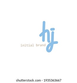 hj Initial handwriting or handwritten logo for identity with beauty monogram and elegant logo design