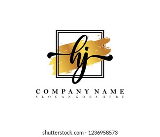 HJ Initial handwriting logo concept
