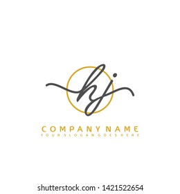 HJ Initial handwriting logo concept