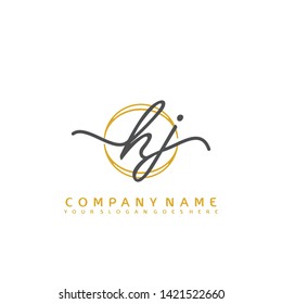 HJ Initial handwriting logo concept