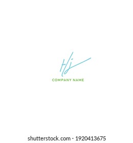 Hj initial handwritten logo for identity