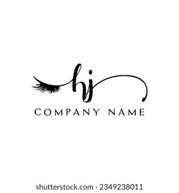 HJ inicial Logotipo lash logo eyelector moderno
