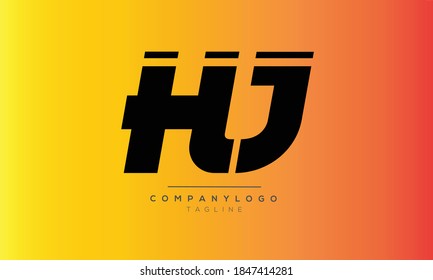 HJ initials monogram letter text alphabet logo design
