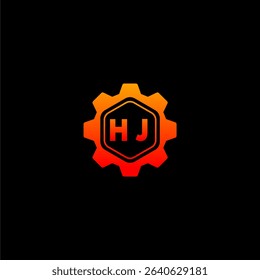 HJ Initials Tech Logo Vector Art Icons and Graphics