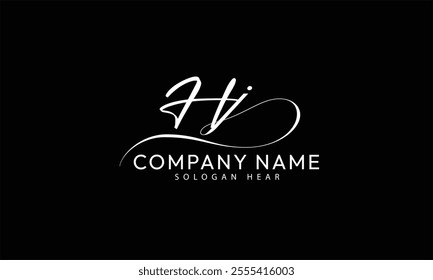  HJ J H initial signature logo template vector
