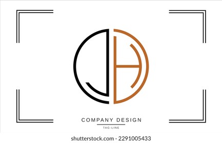 HJ, JH, Abstract Letters Logo Monogram