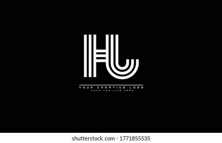 Plantilla de monograma del logotipo del vector abstracto HJ JH