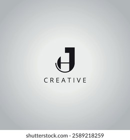 HJ JH Creative Minimal Business Letter Logo Design Vector Icon Symbol.
