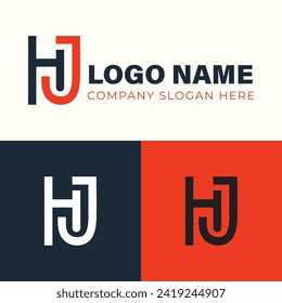 Descarga gratuita de la plantilla de diseño del logotipo de la letra HJ
