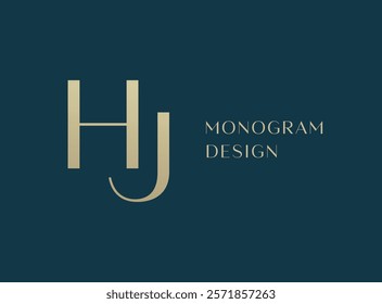 HJ letter logo icon design. Classic style luxury initials monogram.