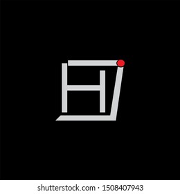 HJ Letter monogram with abstrac concept style design