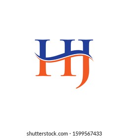 HJ letter Type Logo Design vector Template. Abstract Letter HJ logo Design