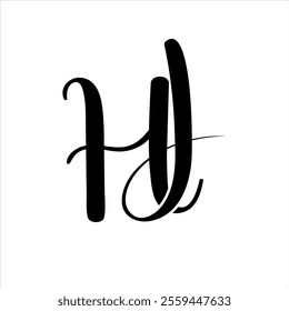 HJ logo design for business. Initial letter modern design for company business brand, simple minimal typography.