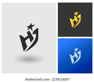 HJ Logotipo de letra forma monograma idea de diseño