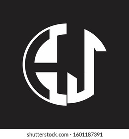 HJ Logo monogram with Negative space style design tempate