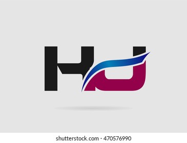 Hj Logo. Vector Graphic Branding Letter Element
