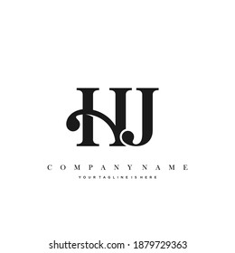 Vector de logotipo inicial de lujo mínimo HJ.
