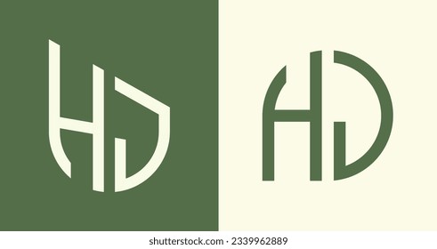 HJ modern initial letter logo design vector bundle. It will be suitable for which company or brand name start those initial.