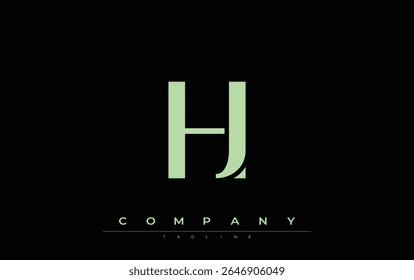 HJ Modern Initials Logo Design. Branding logo with stylized initials showcasing bold design and modern aesthetic. Ideal for professional business branding or creative projects focusing on minimalistic