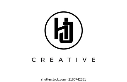 HJ monogram. initial letters HJ eye-catching Typographic logo design with circle, very creative stylish lettering logo icon for your business and company