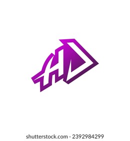 HJ Premium emblem logo initial esport and gaming design concept