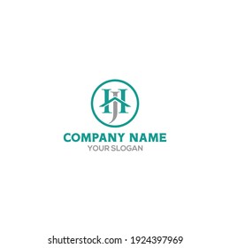 Vector de diseño de logotipo de techo HJ