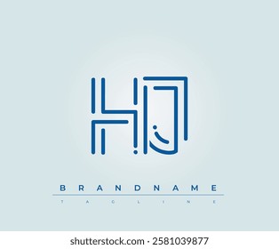 HJ Technology Letter Logo Template. This tech letter logo is a graphic mark that uses letters to represent a technology company.