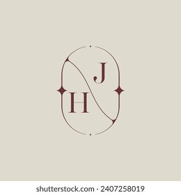 HJ wedding classic in elegant monogram with high quality professional design that will print well