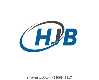 Letra HJB diseño creativo elegante del logo de swoosh