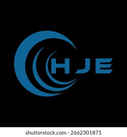 Design da carta HJE. Projeto do logotipo da tecnologia da carta HJE em um fundo preto. HJE Monogram design logotipo para um empreendedor e empresa