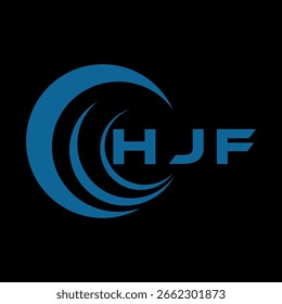 HJF diseño de la letra. Diseño de logotipo de tecnología de letras HJF sobre un fondo negro. HJF Diseño de logotipo de monograma para un empresario y negocio