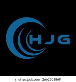 Diseño de letra HJG. Diseño del logotipo de la tecnología de la letra de HJG en un fondo negro. Diseño del logotipo de HJG Monogram para un empresario y un negocio
