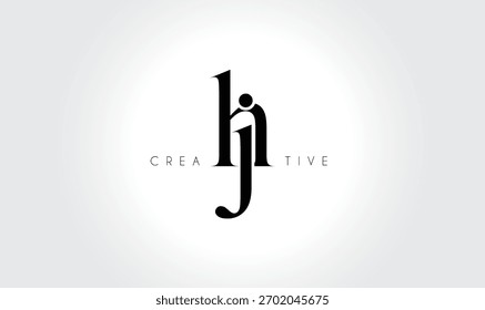 HJhj Elegant Serif Monogram Logo – Luxury Lowercase Typographic Lettermark for Modern Branding