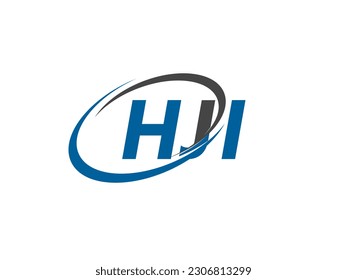 HJI letter creative modern elegant swoosh logo design
