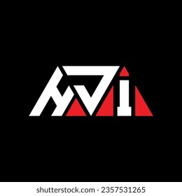 Diseño del logotipo de la letra del triángulo HJI con forma de triángulo. Monograma de diseño del logotipo del triángulo HJI. Plantilla de logotipo vectorial del triángulo HJI con color rojo. Logotipo triangular HJI Diseño sencillo, elegante y lujoso.