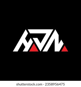 HJN triangle letter logo design with triangle shape. HJN triangle logo design monogram. HJN triangle vector logo template with red color. HJN triangular logo Simple, Elegant, and Luxurious design.