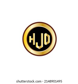 Drei-Buchstaben-Logo-Design mit goldenem Farbkreis