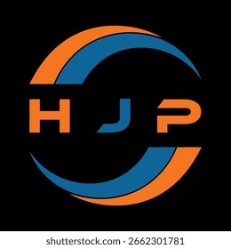 Diseño de letra HJP. Diseño del logotipo de la tecnología de la letra de HJP en un fondo negro. HJP Monogram diseño de logotipo para un empresario y negocio