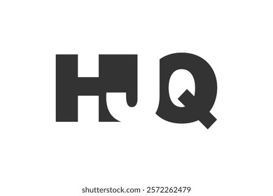 HJQ logo design. Initial letter H J Q bold font style for tech startups, consulting, corporate branding. Creative company name, headlines typography identity, trendy logotype. Vector illustration.