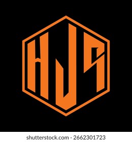 Diseño de carta HJS. Diseño del logotipo de la tecnología de la letra de HJS en un fondo negro. Diseño de logo HJS Monogram para un emprendedor y negocio