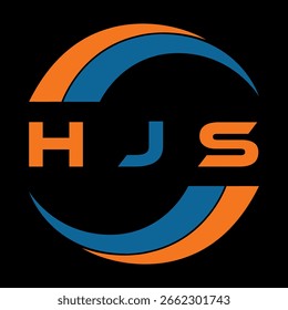 Diseño de carta HJS. Diseño del logotipo de la tecnología de la letra de HJS en un fondo negro. Diseño de logo HJS Monogram para un emprendedor y negocio