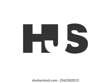 HJS logo design. Initial letter H J S bold font style for tech startups, consulting, corporate branding. Creative company name, headlines typography identity, trendy logotype. Vector illustration.