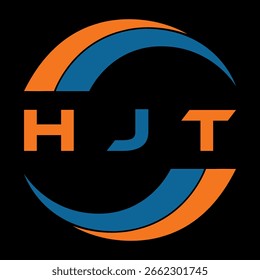 Diseño de letra HJT. Diseño del logotipo de la tecnología de la letra de HJT en un fondo negro. HJT Monogram diseño de logotipo para un empresario y negocio