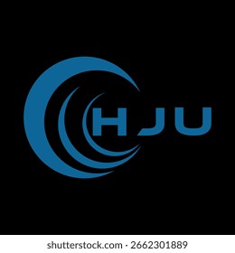 HJU diseño de la letra. Diseño del logotipo de la tecnología de la letra de HJU en un fondo negro. Diseño del logotipo del monograma de HJU para un emprendedor y negocio