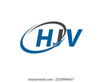 Letra HJV creativo diseño elegante del logo de swoosh