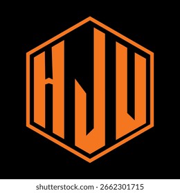 Diseño de la letra HJV. Diseño del logotipo de la tecnología de la letra de HJV sobre un fondo negro. HJV Diseño de logotipo de monograma para un empresario y negocio